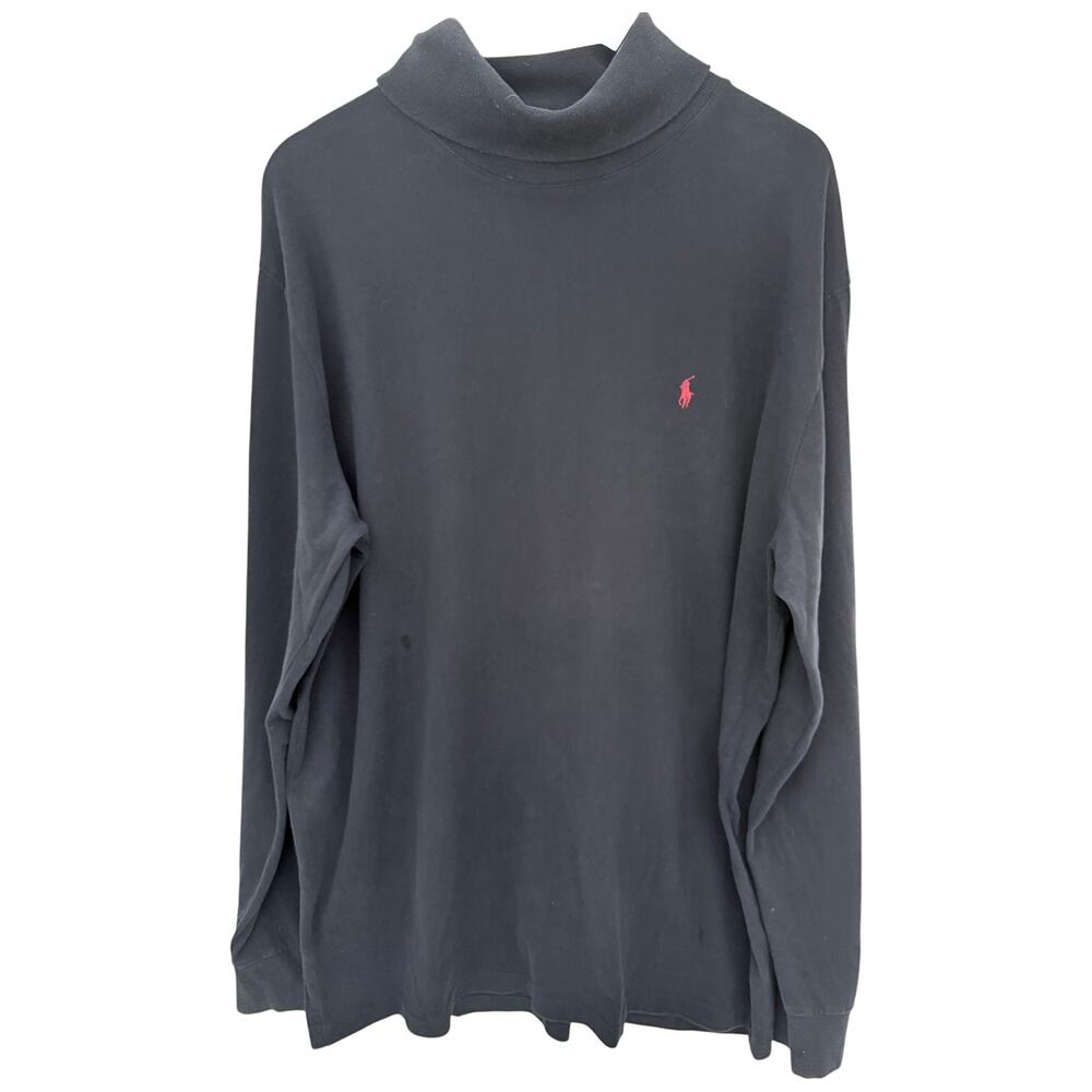Polo Ralph Lauren Turtleneck Shirt Mens XL Blue Long Sleeve Pony Logo Tee